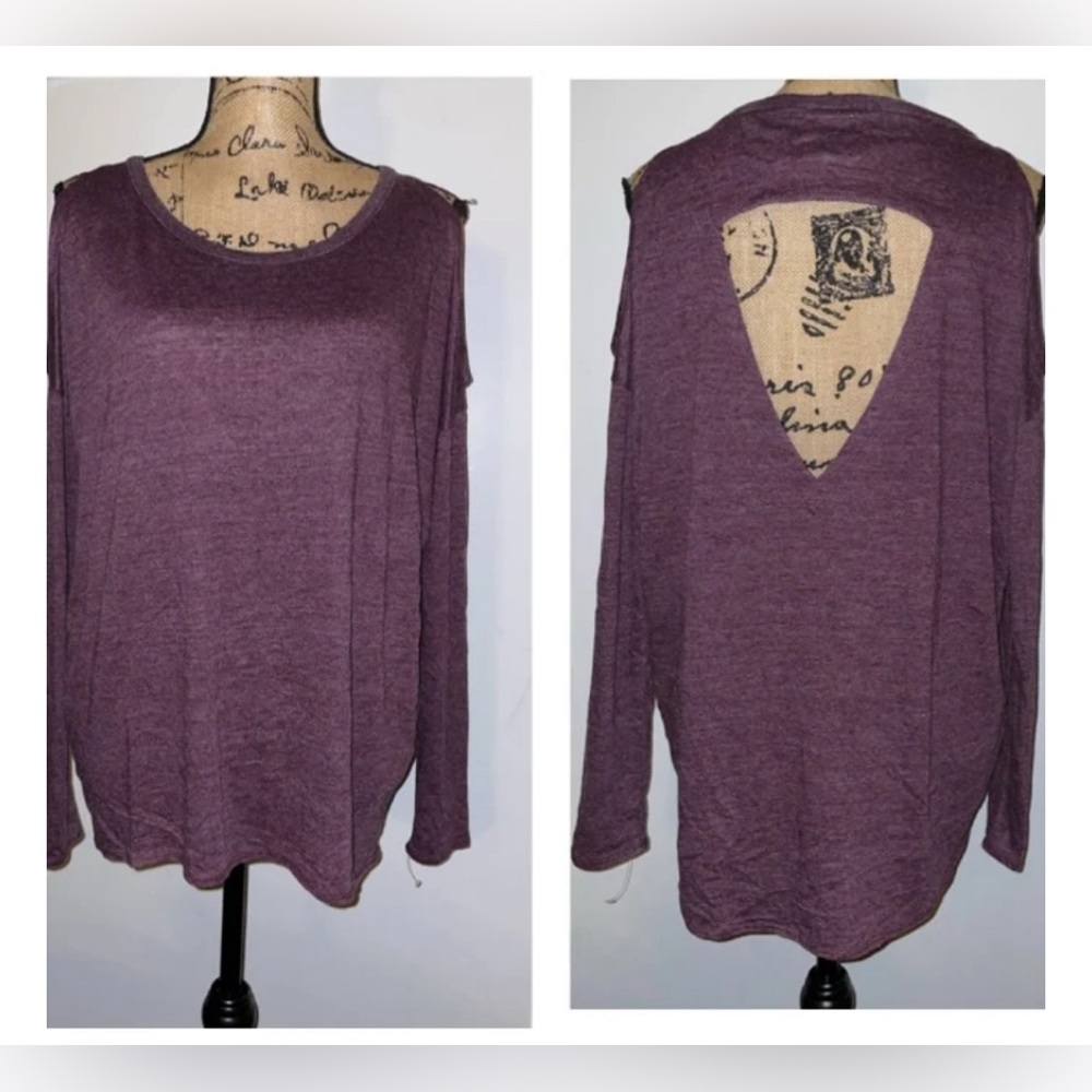 Chaser Long Sleeve Cold Shoulder With Back Cut Out New With Tags Size Medium